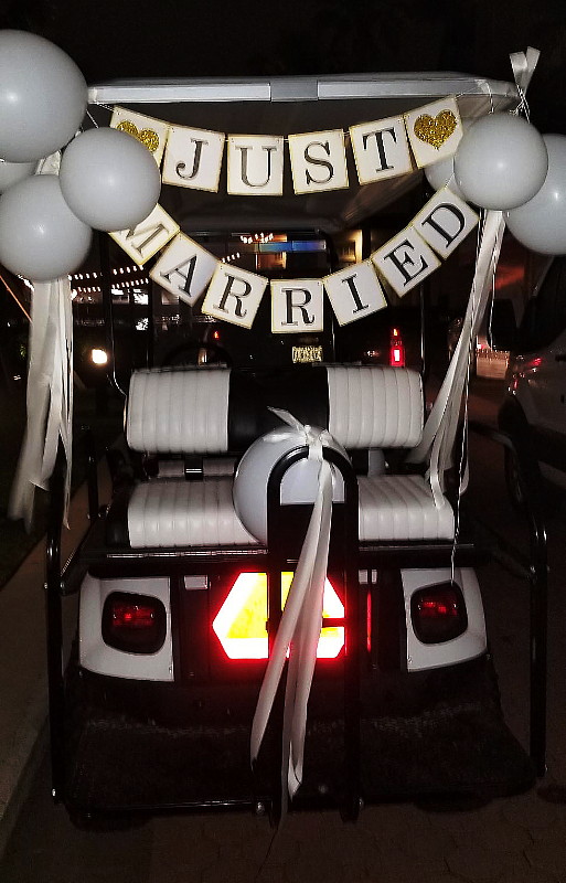 Wedding Bliss Events Planning - Send-off with decorated Golf Cart